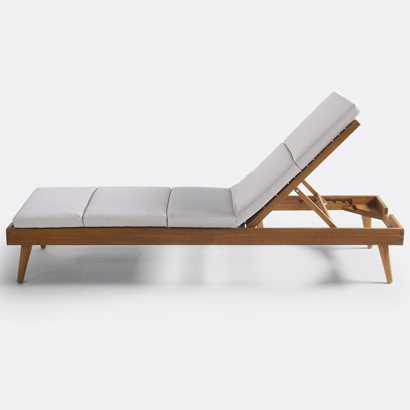 Шезлонг из эвкалипта Madara Серый Коричневый в Челябинске | Loft Concept 