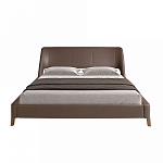 Кровать двуспальная с изголовьем из экокожи шоколадно-коричневого цвета Modern Look варинант исполнения - 4 | Loft Concept в Челябинске