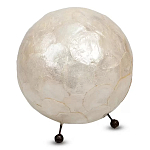 Настольная лампа из перламутра на металлическом каркасе Indonesian Egg варинант исполнения - 2 | Loft Concept в Челябинске