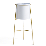 Кашпо из металла и латуни Elegance Elevated Planters белое варинант исполнения - 1 | Loft Concept в Челябинске