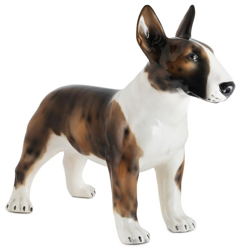 Статуэтка Bull Terrier Bisc. Standing Белый Коричневый Черный Статуэтка Bull Terrier Bisc. Standing Белый Коричневый Черный в Челябинске | Loft Concept