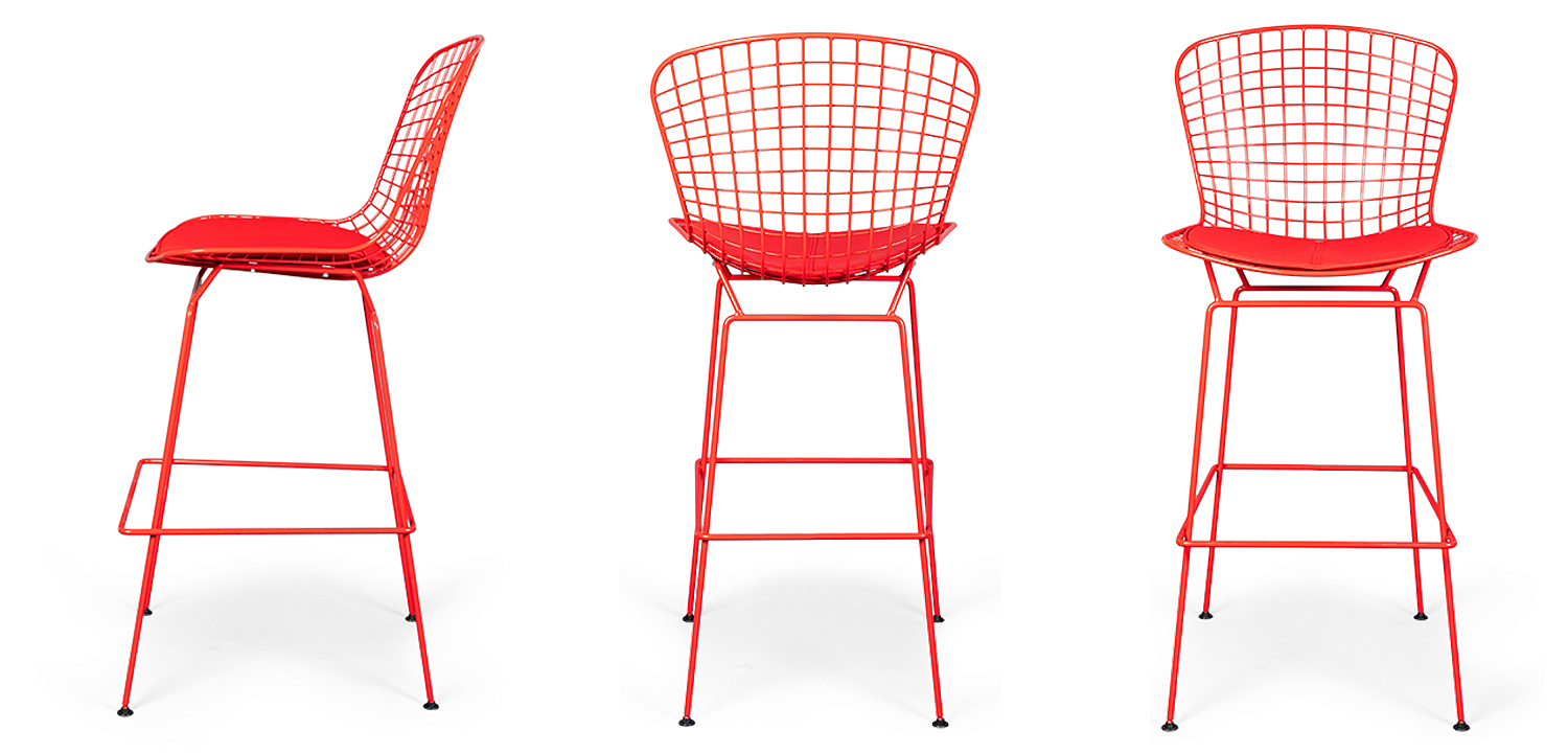 Барный стул Bertoia Barstool Red Барный стул Bertoia Barstool Red - Loft-Concept в Челябинске