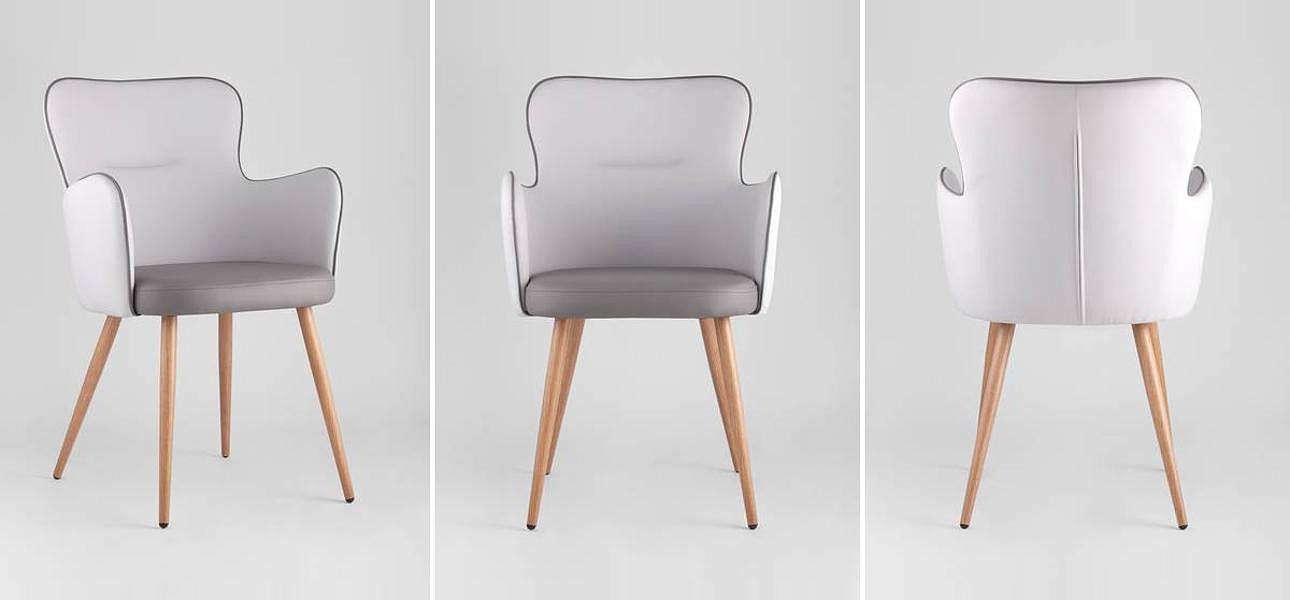 Стул Space Chair Серая Экокожа Стул Space Chair Серая Экокожа - Loft-Concept в Челябинске