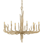 Люстра дизайнерская золотого цвета с 6-ю лампами на изогнутых рожках с текстурной поверхностью Hinkley варинант исполнения - 1 | Loft Concept в Челябинске