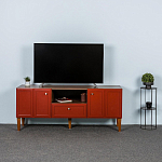 ТВ-тумба красная из массива бука с 2-мя дверками и ящиком Wenge Light варинант исполнения - 7 | Loft Concept в Челябинске