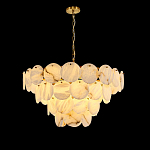 Люстра подвесная четырехъярусная с подвесками в форме дисков Cryptocrystalline Stone варинант исполнения - 1 | Loft Concept в Челябинске