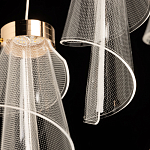 Люстра каскадная с 10-ю прозрачными плафонами Wave Line варинант исполнения - 8 | Loft Concept в Челябинске