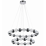 Светодиодная двухъярусная кольцевая люстра Crystal Globule Chandelier Chrome варинант исполнения - 2 | Loft Concept в Челябинске