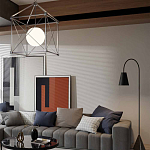 Торшер с изогнутым корпусом на бетонном основании Black Portland варинант исполнения - 4 | Loft Concept в Челябинске