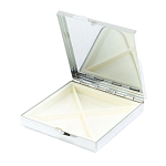 Таблетница карманная квадратная с 4-мя отделениями с зеркалом и накладкой из натурального камня Тигровый глаз Silver Stone Pillboxes варинант исполнения - 3 | Loft Concept в Челябинске