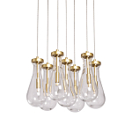 Люстра с 7-ю прозрачными плафонами из стекла в форме капли Lucid Rain  варинант исполнения - 1 | Loft Concept в Челябинске