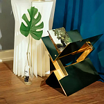 Дизайнерский журнальный стол фигурный золотого цвета Ufuri варинант исполнения - 3 | Loft Concept в Челябинске