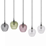 Подвесной светильник каскадный с 5-ю фактурными стеклянными плафонами Cascade with Relief Lampshades варинант исполнения - 2 | Loft Concept в Челябинске