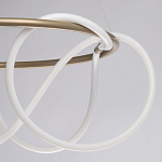 Люстра подвесная круглая золотого цвета с белыми изогнутыми световыми линиями Luke Lampco Tracer Lamp варинант исполнения - 6 | Loft Concept в Челябинске