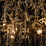 Подвесная люстра в виде ветвей деревьев золотого цвета с прозрачными подвесками-каплями 8 и 14 ламп Droplet Chandelier варинант исполнения - 7 | Loft Concept в Челябинске