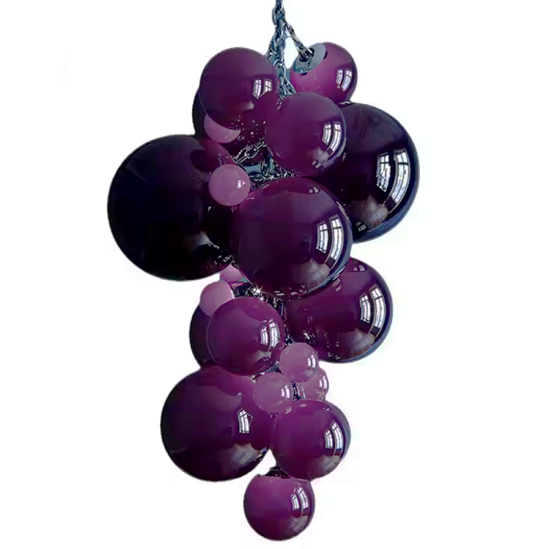 Люстра Grape Balls Сливовый цвет стекла Сливовый Люстра Grape Balls Сливовый цвет стекла Сливовый в Челябинске | Loft Concept