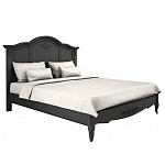 Кровать черная из массива бука с основанием и жестким изголовьем Black Provence варинант исполнения - 1 | Loft Concept в Челябинске