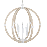 Подвесной светильник из дерева в форме сферы Eco Light варинант исполнения - 3 | Loft Concept в Челябинске