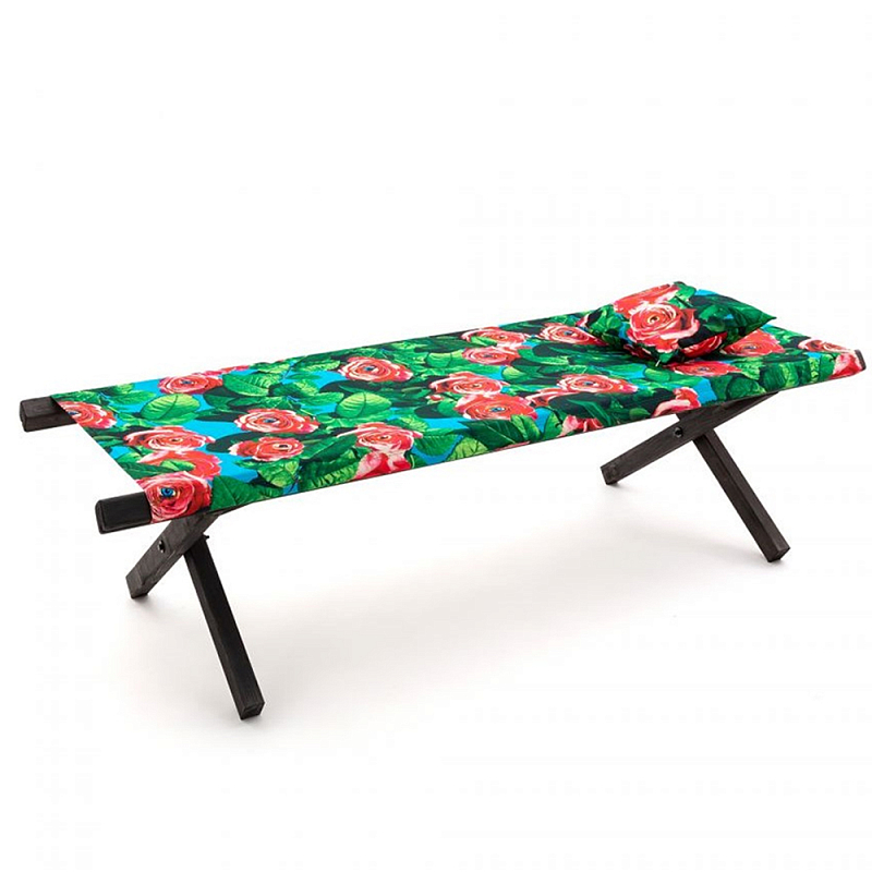 Шезлонг Seletti Poolbed Roses Черный Розовый Зеленый Шезлонг Seletti Poolbed Roses Черный Розовый Зеленый в Челябинске | Loft Concept