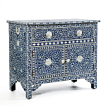 Комод инкрустация костью ORIENTAL Indian синий орнамент варинант исполнения - 2 | Loft Concept в Челябинске