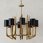 Люстра с 8-ю черными цилиндрическими плафонами Stylistic Lines варинант исполнения - 2 | Loft Concept в Челябинске