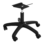 Стул пластиковый красного цвета на колесиках с подъемно-поворотным механизмом Eames Red варинант исполнения - 3 | Loft Concept в Челябинске