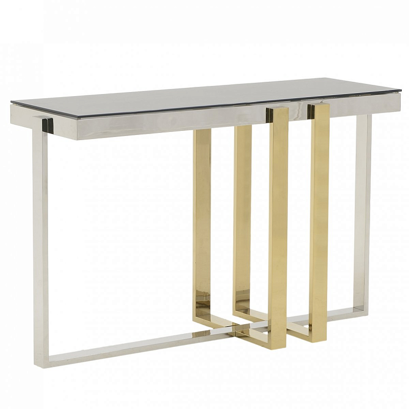 Консоль Geometry Console Черный Глянцевое золото Нержавеющая сталь Консоль Geometry Console Черный Глянцевое золото Нержавеющая сталь в Челябинске | Loft Concept