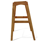 Барный стул со спинкой и подлокотниками на 4-х деревянных ножках Кремовый Велюр Ava Charm варинант исполнения - 6 | Loft Concept в Челябинске