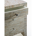 Тумбочка прикроватная Bogense Bone Inlay Bedside Beige варинант исполнения - 2 | Loft Concept в Челябинске