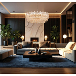 Круглая люстра с хрустальными подвесками на золотистом каркасе Gorgeous Crystal Light варинант исполнения - 12 | Loft Concept в Челябинске