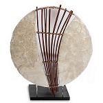 Настольная лампа из перламутра и дерева на подставке Indonesian Shell Sail варинант исполнения - 1 | Loft Concept в Челябинске