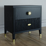 Тумба прикроватная с двумя ящиками Elsa Dreams Black варинант исполнения - 1 | Loft Concept в Челябинске