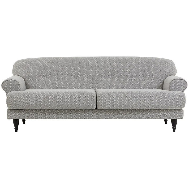 Трехместный диван Garner Grey Ornament Sofa Серый Белый в Челябинске | Loft Concept 