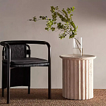 Дизайнерский журнальный стол круглый с фактурным основанием Kibul варинант исполнения - 1 | Loft Concept в Челябинске