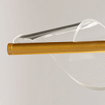 Люстра линейная золотистого цвета с двумя прозрачными волнистыми элементами Wave Line варинант исполнения - 10 | Loft Concept в Челябинске