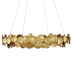 Люстра круглая из многослойных золотых дисков Metal Disc Chandelier варинант исполнения - 2 | Loft Concept в Челябинске