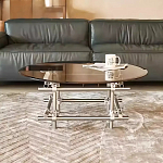 Дизайнерский журнальный стол с круглой столешницей на стальном основании Rivetyk варинант исполнения - 2 | Loft Concept в Челябинске