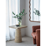 Столик приставной с квадратной столешницей Textured Cream Table варинант исполнения - 8 | Loft Concept в Челябинске