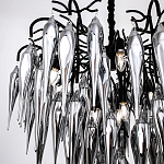 Люстра со стеклянными подвесками дымчатого цвета Ambre Glass Chandelier 80 варинант исполнения - 2 | Loft Concept в Челябинске