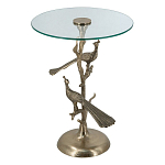 Столик с круглой стеклянной столешницей и корпусом в виде двух павлинов на ветке Table Two Peacocks варинант исполнения - 1 | Loft Concept в Челябинске