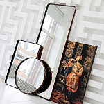 Зеркало овальное в металлической раме с кожаной отделкой Loft in Reflection варинант исполнения - 4 | Loft Concept в Челябинске