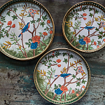 Комплект из 3-х подносов из металла в стиле Шинуазри Chinoiserie Flower варинант исполнения - 2 | Loft Concept в Челябинске