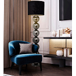 Торшер с основанием в виде металлических сфер Balance Floor Lamp Black варинант исполнения - 4 | Loft Concept в Челябинске