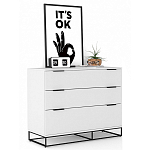 Комод белый с 3-мя ящиками Strict Lines  варинант исполнения - 2 | Loft Concept в Челябинске