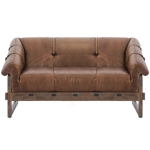Двухместный диван Duncan винтажная коричневая кожа
