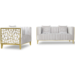 Кресло велюровое серое с фактурным каркасом золотистого цвета Best Traits варинант исполнения - 1 | Loft Concept в Челябинске