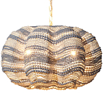 Круглая люстра волнистой формы декорированная бусами Blue White Stripes Wavy Chandelier варинант исполнения - 1 | Loft Concept в Челябинске