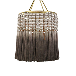 Люстра плетеная с кисточками на золотистом каркасе Boho Tassel Chandelier варинант исполнения - 1 | Loft Concept в Челябинске