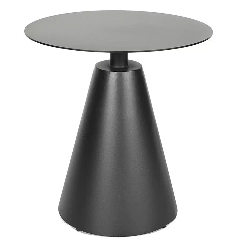 Кофейный столик с круглой столешницей на конусообразном основании Welded Aluminum Table Черный Бежевый Кофейный столик с круглой столешницей на конусообразном основании Welded Aluminum Table Черный Бежевый в Челябинске | Loft Concept