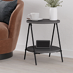 Стол приставной с 2-мя круглыми столешницами цвета антрацит ESSEL SIDE TABLE ANTHRACITE варинант исполнения - 4 | Loft Concept в Челябинске